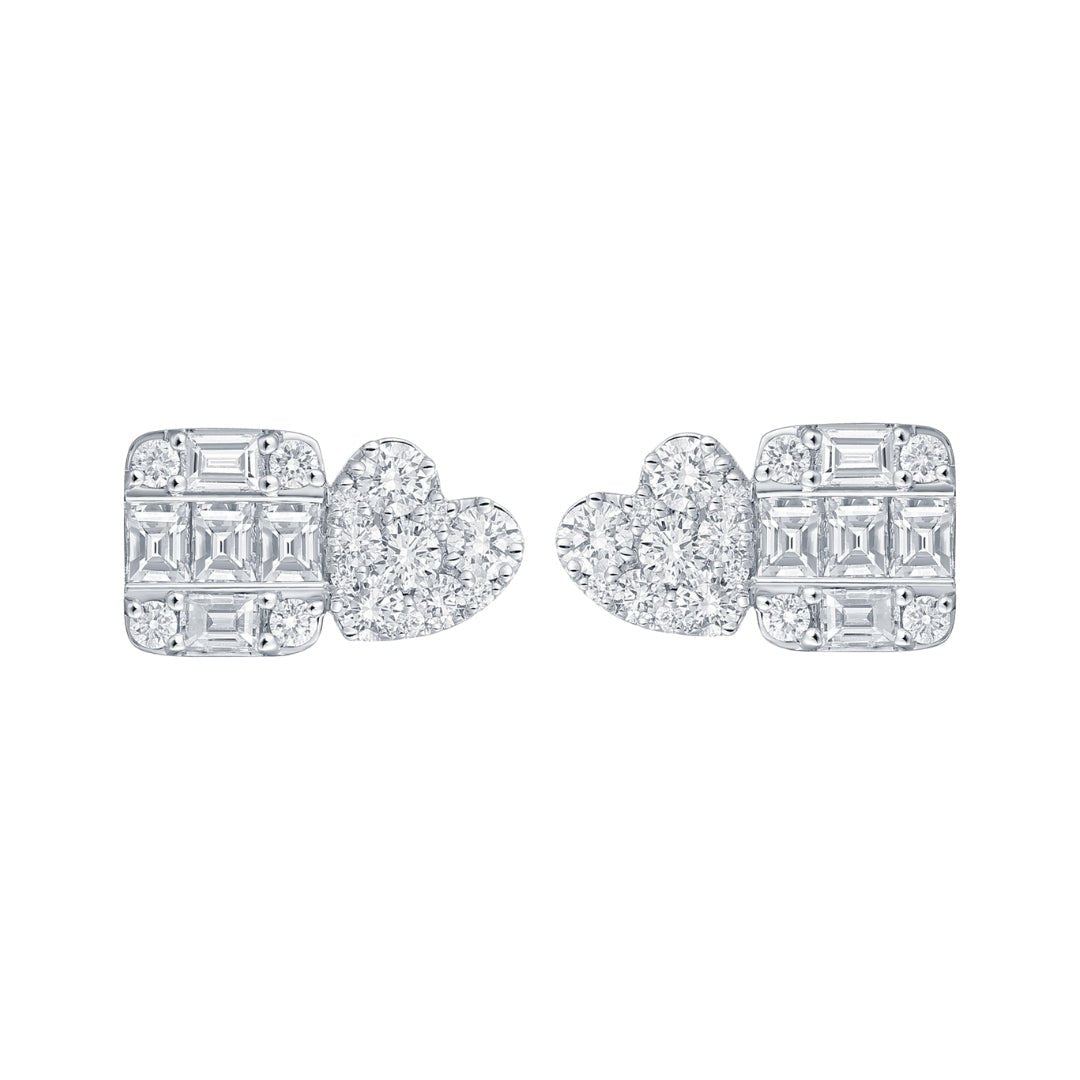 White Diamond Earrings (White Diamond 0.5 cts. White Diamond 0.52 cts.) Not Net