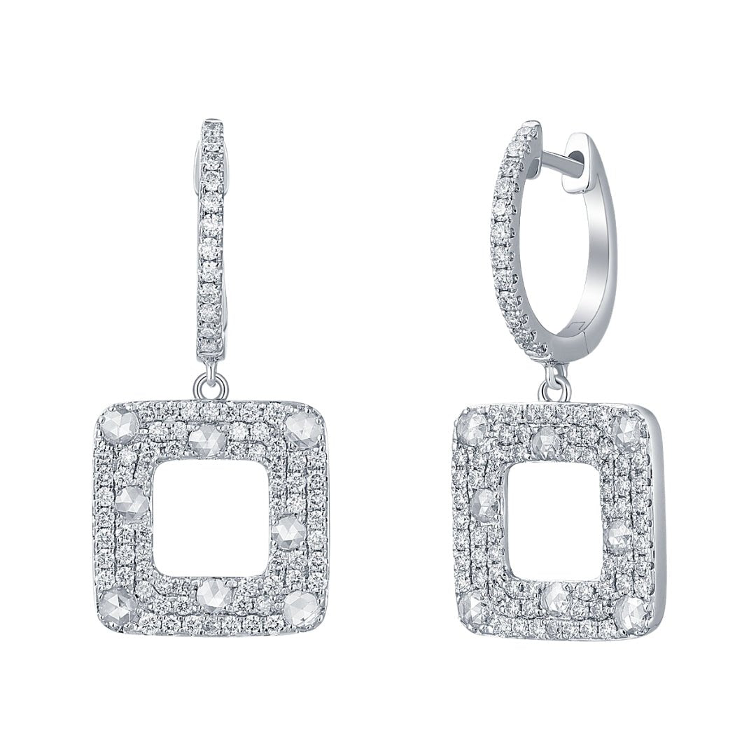 White Diamond Earrings (White Diamond 0.63 cts. White Diamond 0.26 cts.) Not Net
