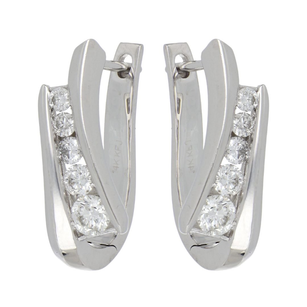 White Diamond Earrings (White Diamond 0.97 cts) Not Net