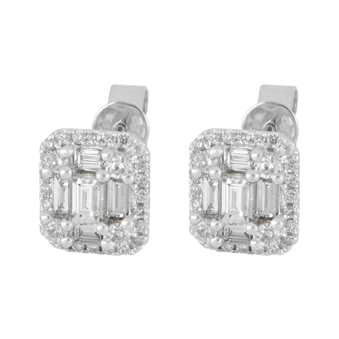 White Diamond Earrings (White Diamond 1.29 cts. White Diamond 0.61 cts.) Not Net