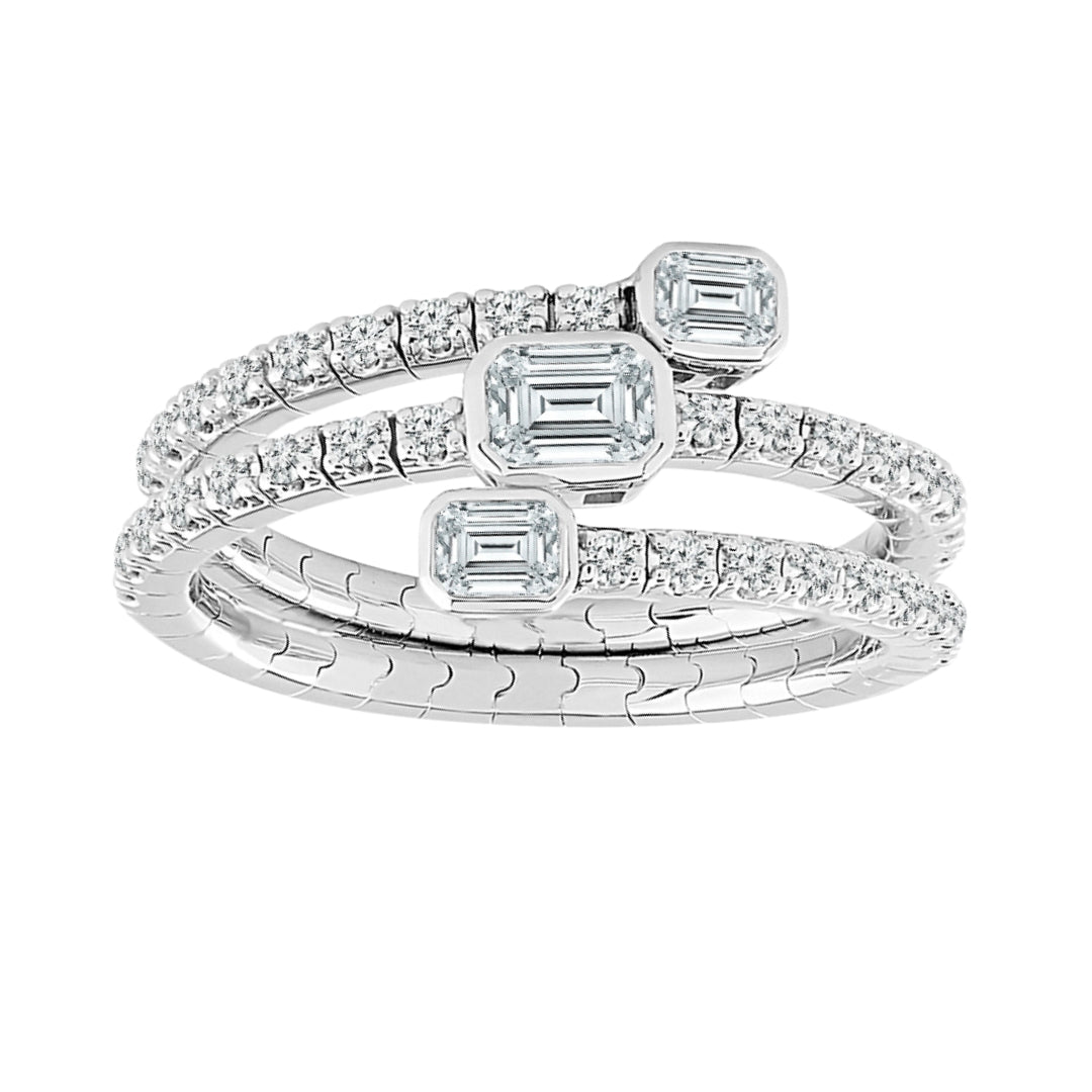 White Diamond Flexi Ring (White Diamond 0.4 cts. White Diamond 0.35 cts.) Not Net