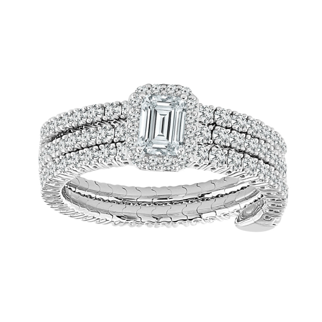 White Diamond Flexi Ring (White Diamond 0.5 cts. White Diamond 1.02 cts.) Not Net