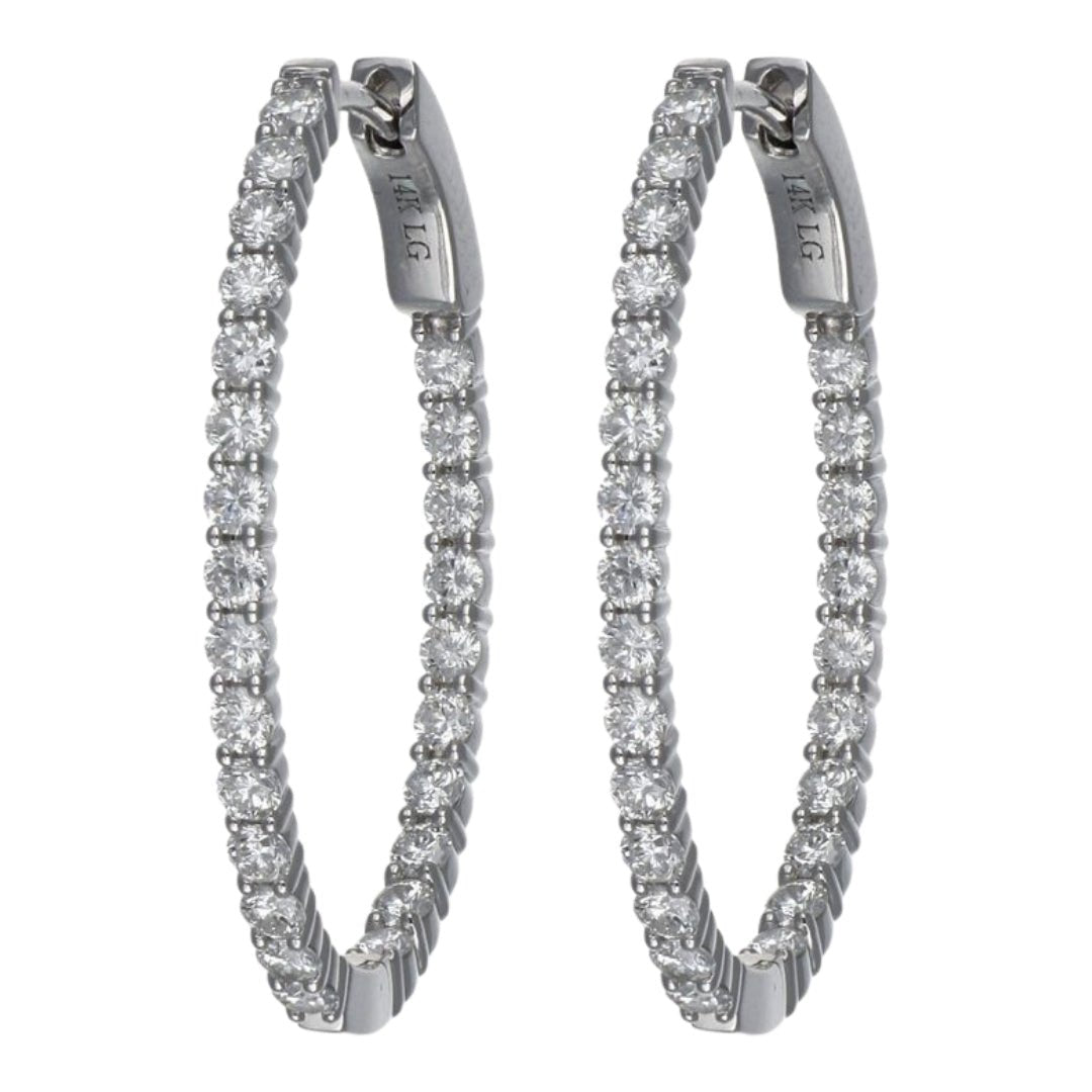 Buy White Diamond Hoop Earrings (Lab Grown White Diamond 1.57 cts.) at Kay's Fine Jewelry