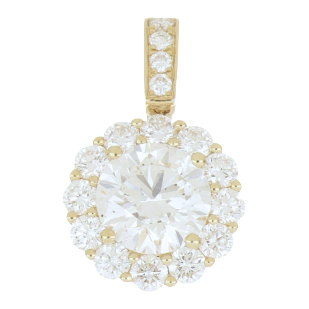 White Diamond Pendant (Lab Grown White Diamond 2.06 cts Lab Grown White Diamond 0.96 cts.) Not Net