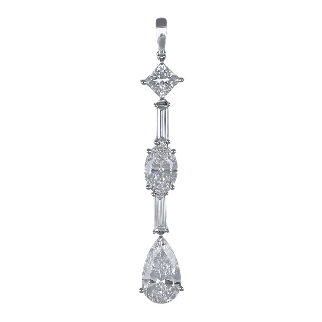 White Diamond Pendant (Lab Grown White Diamond 3.27 cts. Oval Lab Grown White Diamond 2.05 cts. Lab Grown White Diamond 1.71 cts.) Not Net