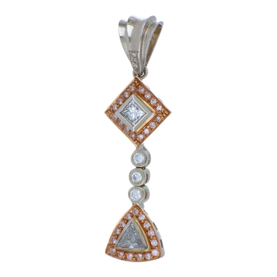 White Diamond Pendant (White Diamond 0.29 cts. White Diamond 0.44 cts. Pink Diamond 0.21 cts.) Not Net