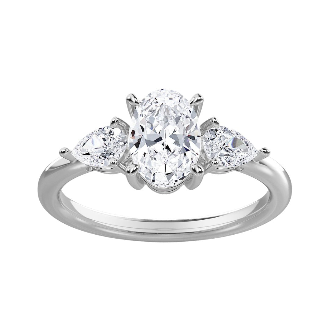 White Diamond Ring (Lab Grown White Diamond 1.02 cts. E VS1 Lab Grown White Diamond 0.39 cts.) Not Net