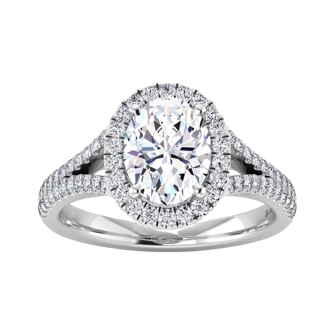 White Diamond Ring (Lab Grown White Diamond 1.5 cts. Lab Grown White Diamond 0.48 cts) Not Net