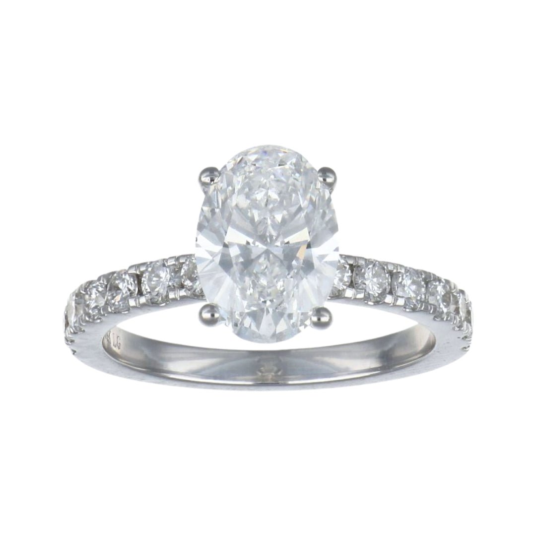 White Diamond Ring (Lab Grown White Diamond 2 cts. Lab Grown White Diamond 0.57 cts.) Not Net