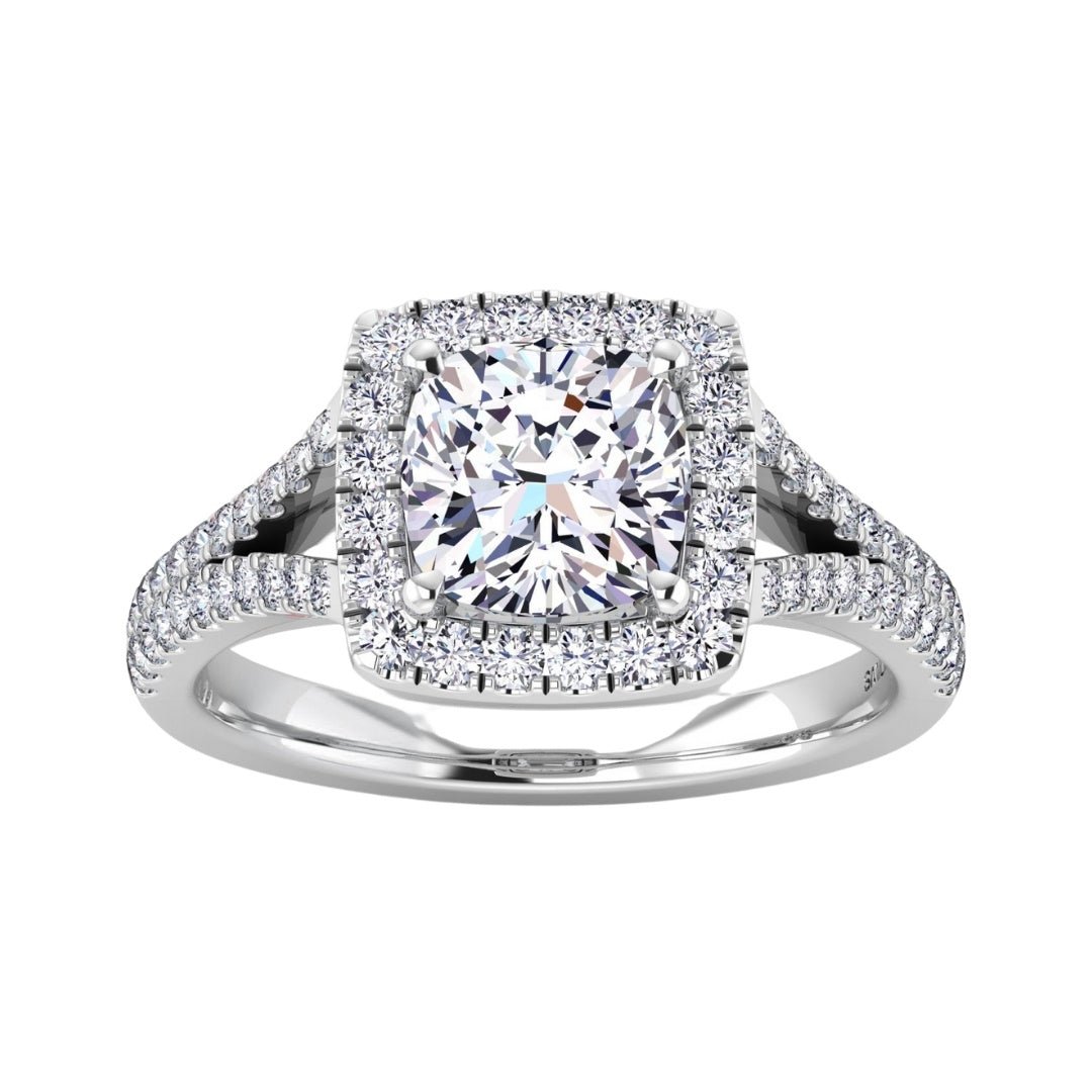 White Diamond Ring (Lab Grown White Diamond 2.01 cts.Lab Grown White Diamond 0.52 cts.) Not Net