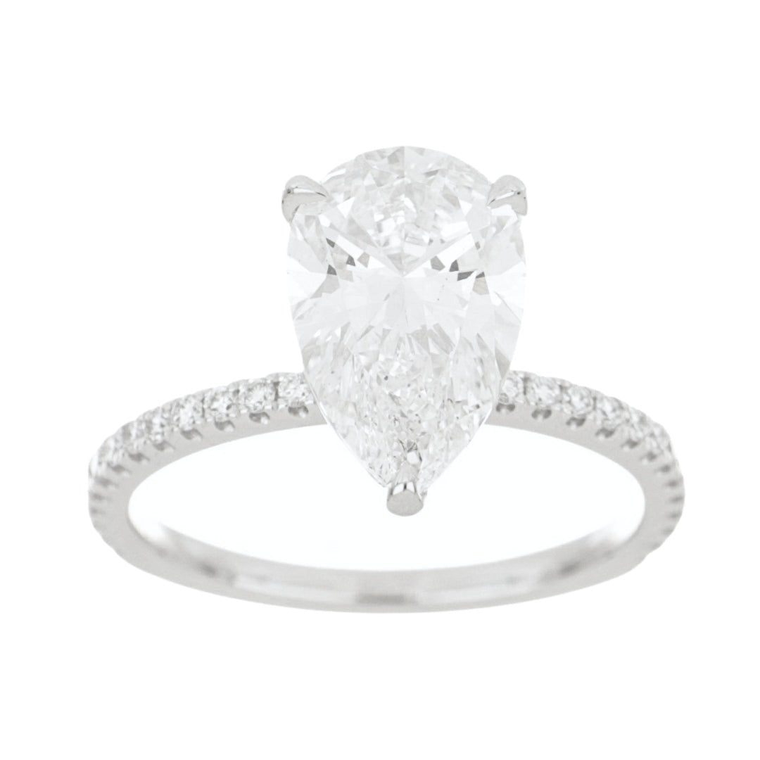 White Diamond Ring (Lab Grown White Diamond 3.09 cts. F VS1 Lab Grown White Diamond 0.28 cts.) Not Net