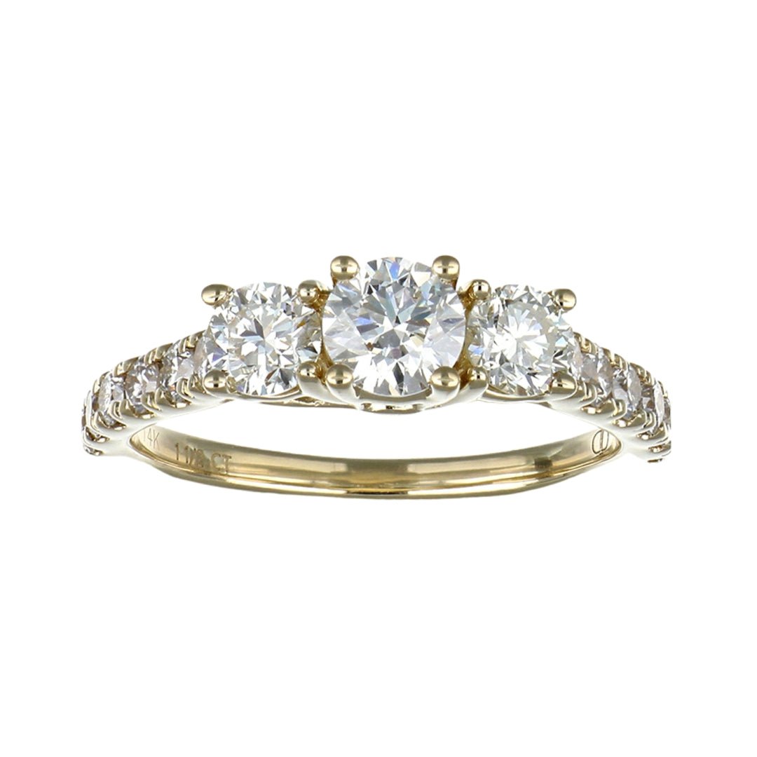 White Diamond Ring (White Diamond 0.52 cts. Round White Diamond 0.5 cts. Round White Diamond 0.5 cts.) Not Net