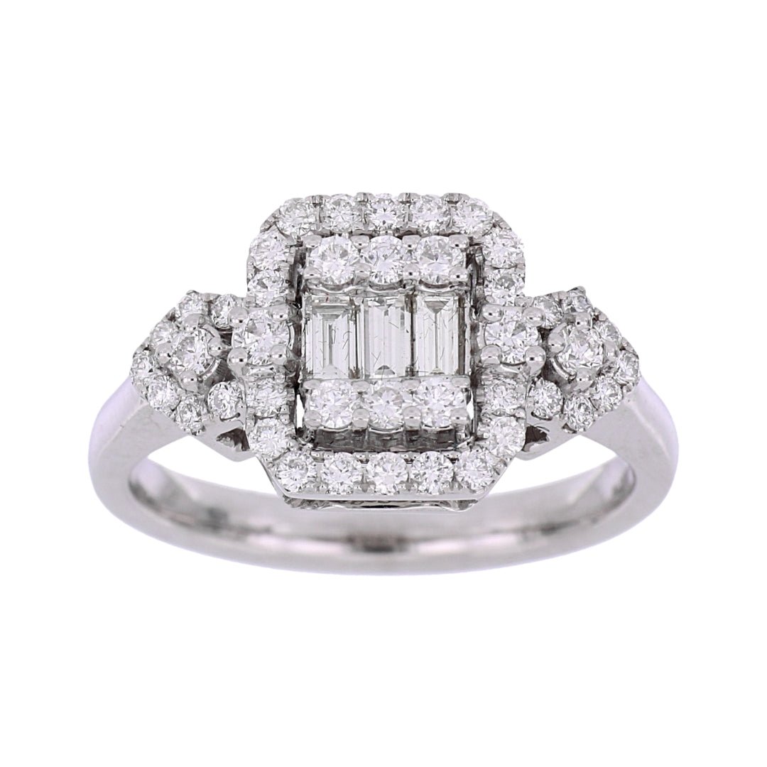 White Diamond Ring (White Diamond 0.59 cts. White Diamond 0.22 cts.) Not Net