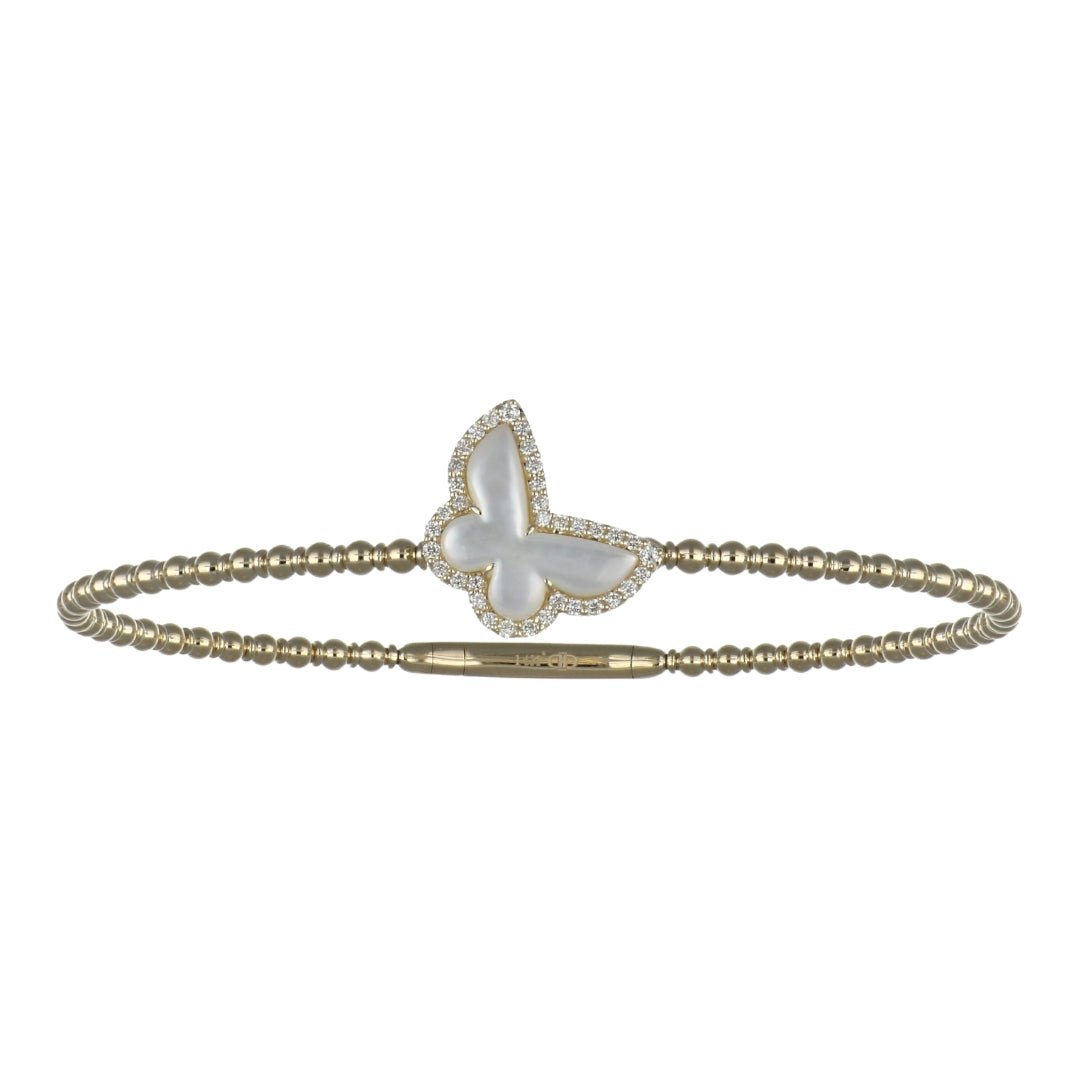 Buy White Mother of Pearl Flexi Bangle (Mother of Pearl White Diamond 0.17 cts.) at Kay's Fine Jewelry