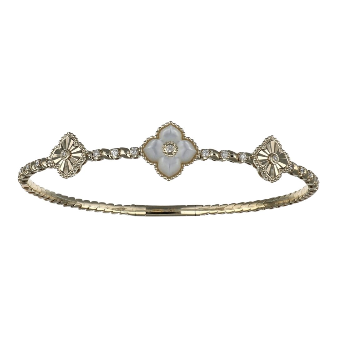 Buy White Mother of Pearl Flexi Bangle (White Mother of Pearl White Diamond 0.35 cts.) at Kay's Fine Jewelry