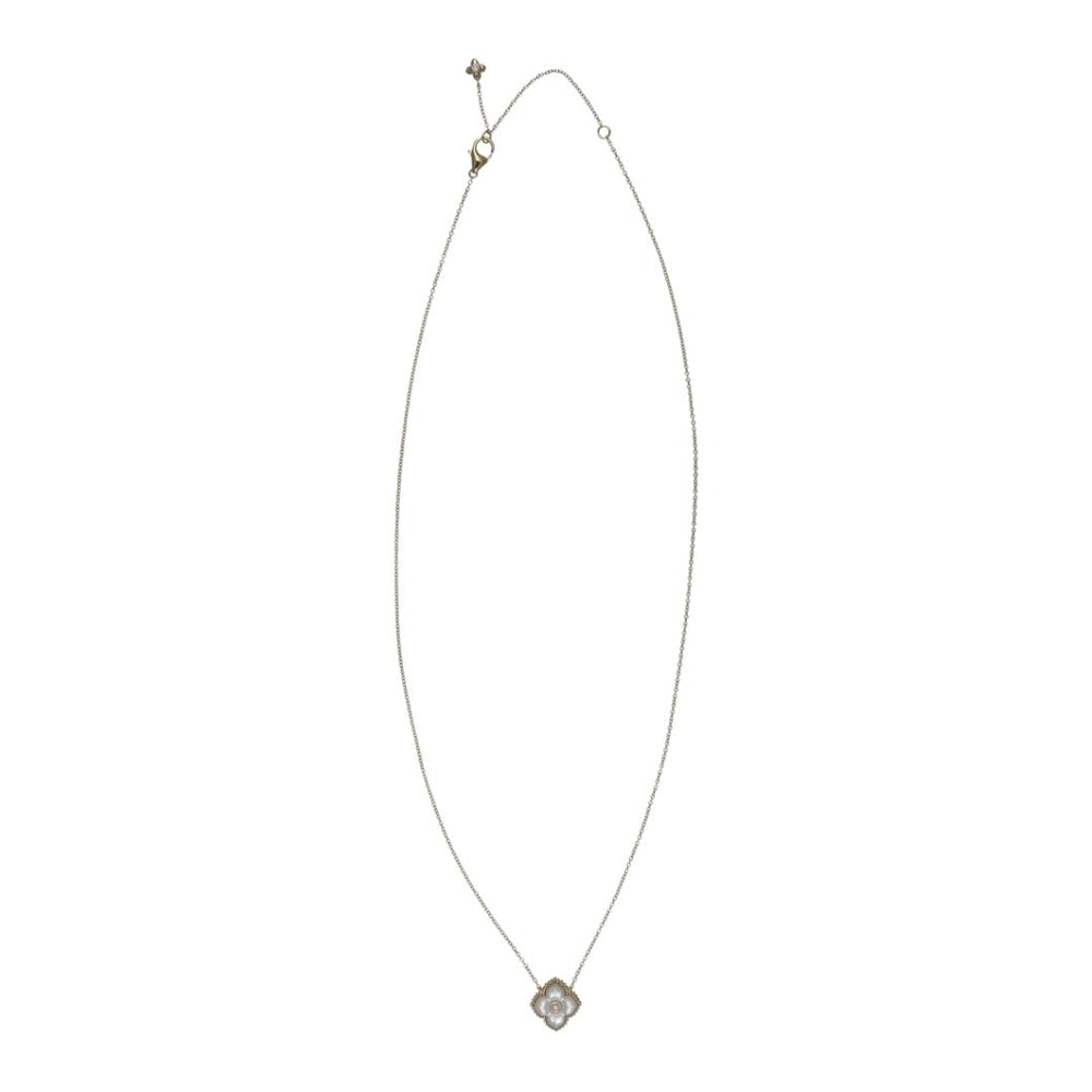 White Mother of Pearl Necklace (White Mother of Pearl Round White Diamond 0.06 cts.) Not Net