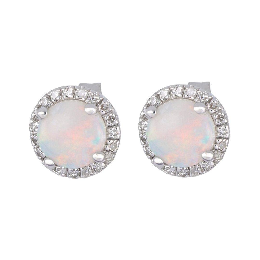 Buy White Opal Earrings (White Opal White Diamond 0.14 cts.) at Kay's Fine Jewelry