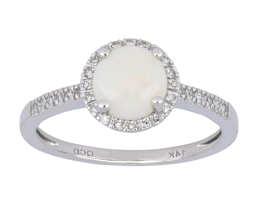 Buy White Opal Ladies Ring (White Opal 0.77 cts. White Diamond 0.12 cts.) at Kay's Fine Jewelry