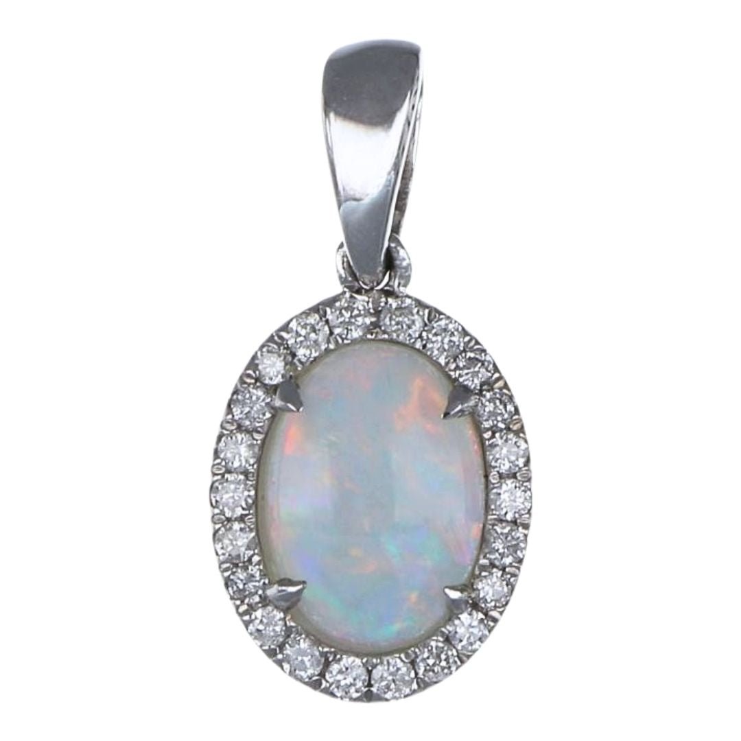 Buy White Opal Pendant (White Opal 0.09 cts. White Diamond 0.55 cts.) at Kay's Fine Jewelry