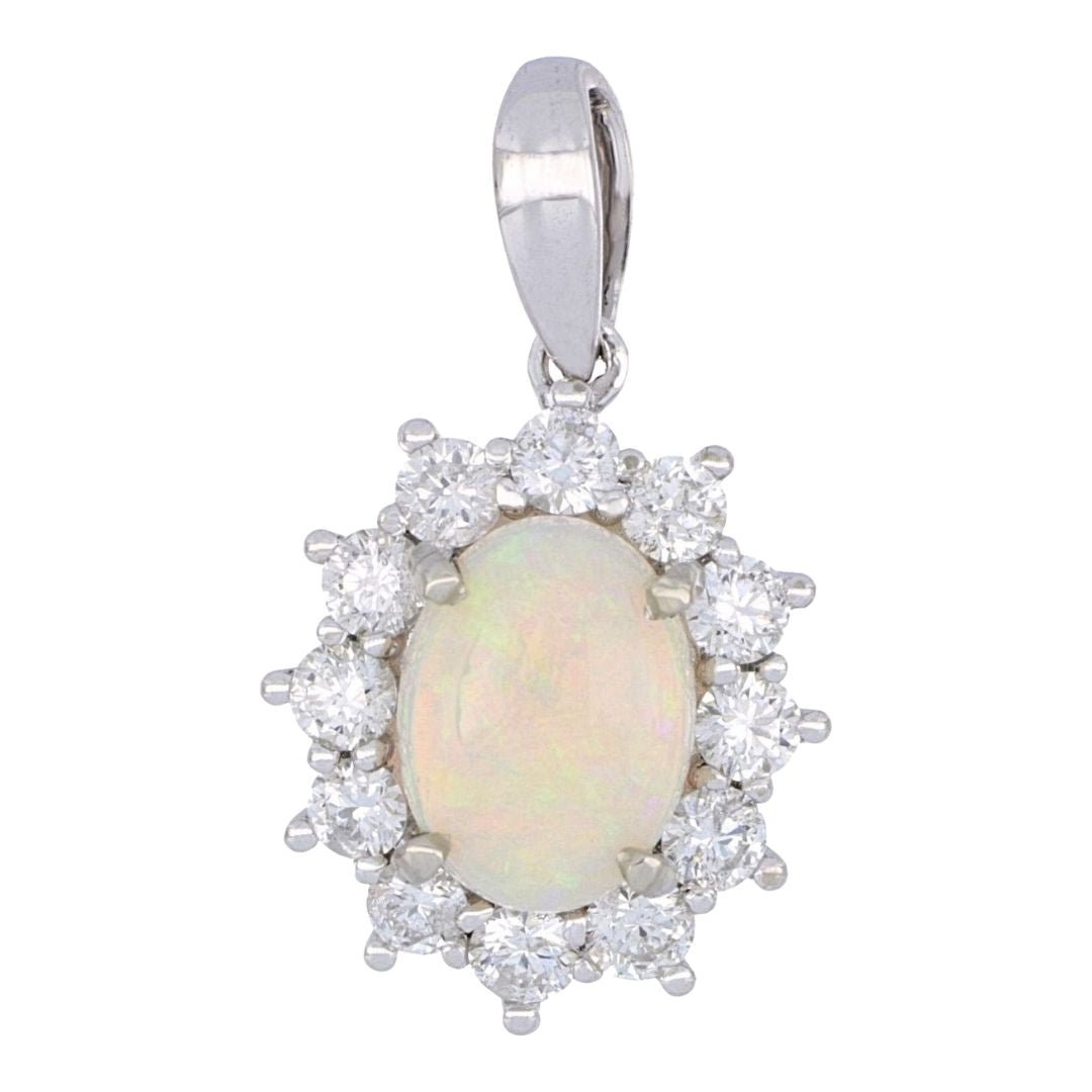 Buy White Opal Pendant (White Opal 0.86 cts. White Diamond 0.52 cts.) at Kay's Fine Jewelry