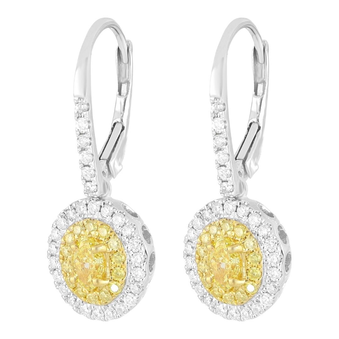 Buy Yellow Diamond Earrings (Yellow Diamond 0.57 cts. Round Yellow Diamond 0.19 cts. White Diamond 0.38 cts.) at Kay's Fine Jewelry