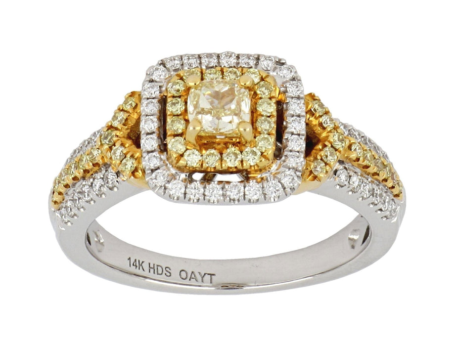 Yellow Diamond Ladies Ring (Yellow Diamond 0.55 cts. White Diamond 0.27 cts.) Not Net