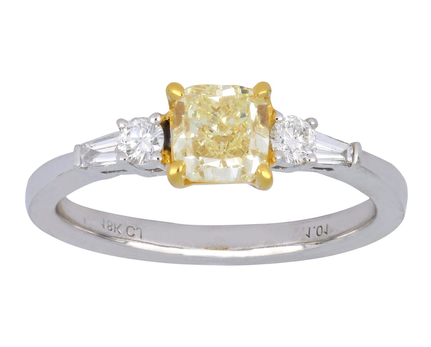 Yellow Diamond Ladies Ring (Yellow Diamond 1.01 cts. White Diamond 0.15 cts. White Diamond 0.11 cts.) Not Net