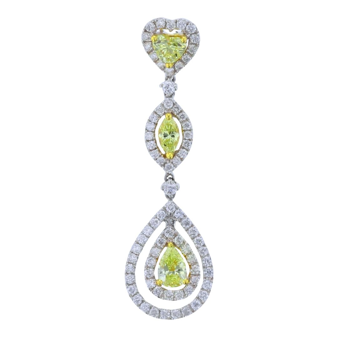 Yellow Diamond Pendant (Yellow Diamond 0.33 cts. Yellow Diamond 0.17 cts. Yellow Diamond 0.3 cts.) Not Net
