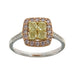 Yellow Diamond Ring (Yellow Diamond 0.9 cts. Pink Diamond 0.35 cts. White Diamond 0.09 cts.) Not Net