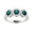 14kt Gold 3-stone Natural Alexandrite and Diamond Ladies Ring (Alexadnrite 0.50 cts. Diamonds 0.20 cts.)