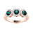 14kt Gold 3-stone Natural Alexandrite and Diamond Ladies Ring (Alexadnrite 0.50 cts. Diamonds 0.20 cts.)