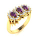 14KT Gold 3-Stone Oval Natural Alexandrite and Diamond Ladies Ring (Natural Alexandrite 0.90 cts. White Diamond 0.40 cts.)