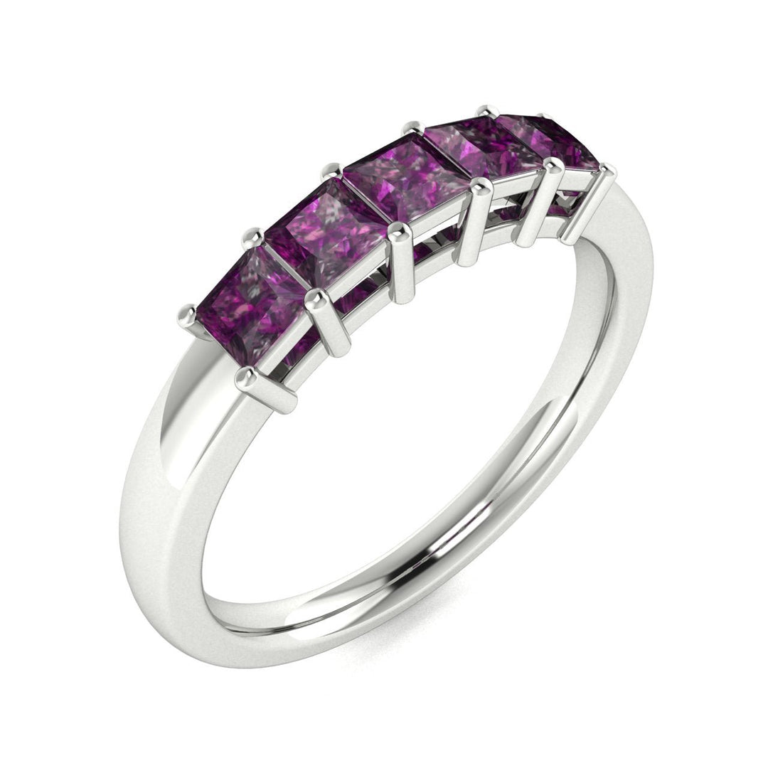 14KT Gold 5-Stone Princess Cut Natural Alexandrite Ladies Ring (Alexandrite .75 cts.)