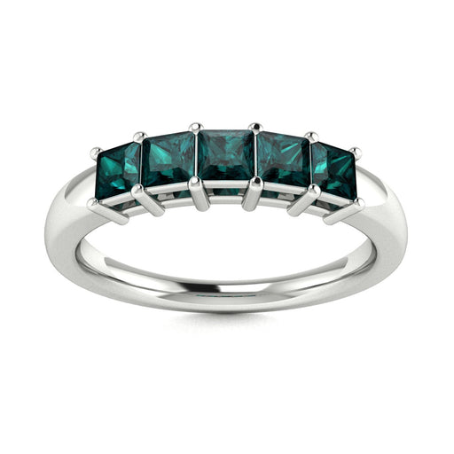 14KT Gold 5-Stone Princess Cut Natural Alexandrite Ladies Ring (Alexandrite .75 cts.)