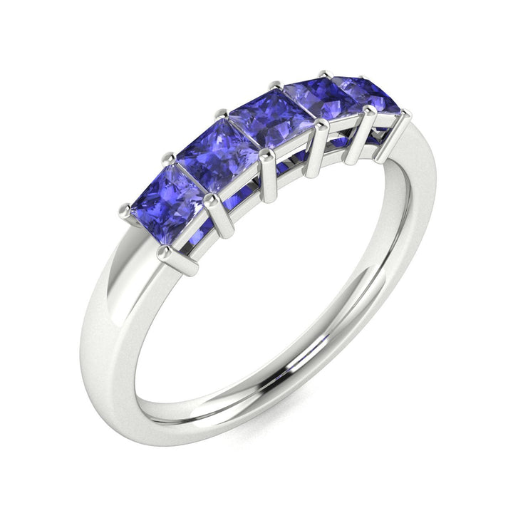 14KT Gold 5-Stone Princess Cut Tanzanite Ladies Ring (Tanzanite .75 cts.)