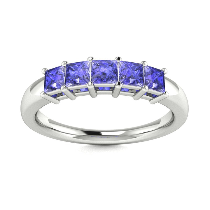 14KT Gold 5-Stone Princess Cut Tanzanite Ladies Ring (Tanzanite .75 cts.)