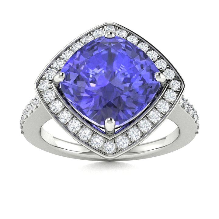 14kt Gold Cushion Cut Tanzanite and Diamond Ladies Ring (Tanzanite 2.00ct Diamonds 0.50cts)