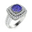 14KT Gold Cushion Tanzanite and Diamond Ladies Ring (Tanzanite 1.50 cts. White Diamond 0.70 cts.)