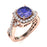 14KT Gold Cushion Tanzanite and Diamond Ladies Ring (Tanzanite 1.70 cts. White Diamond 0.40 cts.)