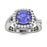 14KT Gold Cushion Tanzanite and Diamond Ladies Ring (Tanzanite 1.70 cts. White Diamond 0.40 cts.)