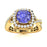 14KT Gold Cushion Tanzanite and Diamond Ladies Ring (Tanzanite 1.70 cts. White Diamond 0.40 cts.)