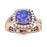 14KT Gold Cushion Tanzanite and Diamond Ladies Ring (Tanzanite 1.70 cts. White Diamond 0.40 cts.)