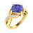 14KT Gold Cushion Tanzanite and Diamond Ladies Ring (Tanzanite 2.25 cts. White Diamond 0.20 cts.)
