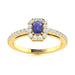 14KT Gold Emerald Cut Tanzanite and Diamond Ring (Tanzanite 0.25 cts. White Diamonds 0.25 cts.)