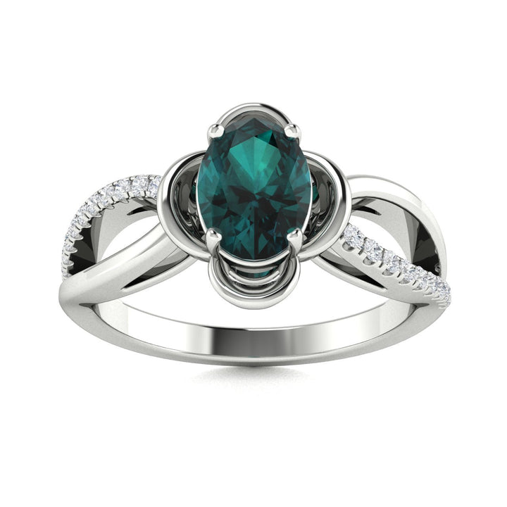 14kt Gold Natural Alexandrite and Diamond Ladies Ring (Alexandrite 0.85ct Diamonds 0.20cts)