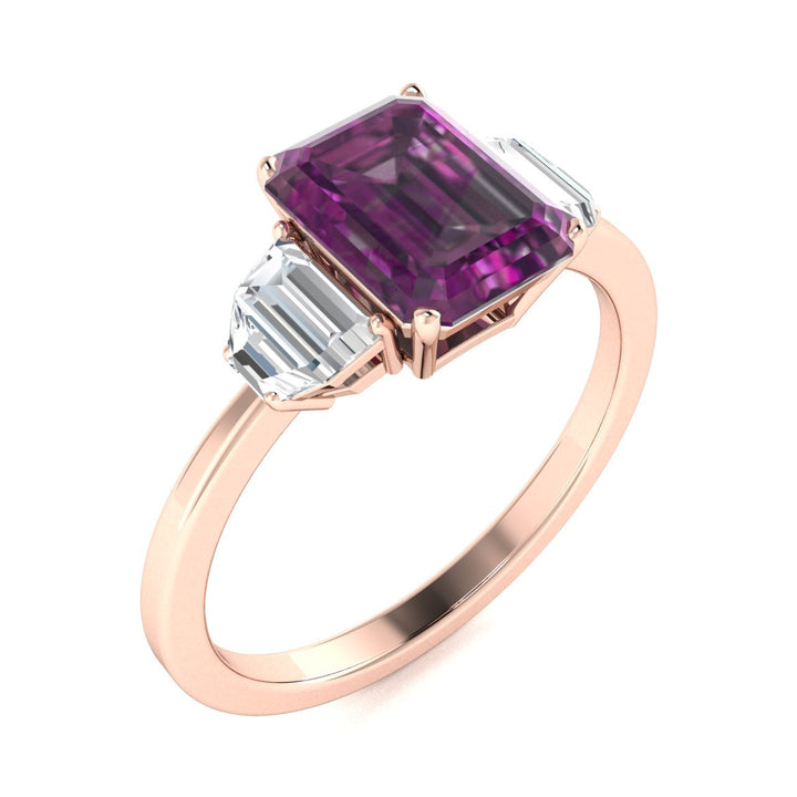 14KT Gold Natural Alexandrite and Diamond Ladies Ring (Alexandrite 0.90ct White Diamonds 0.20 cts)