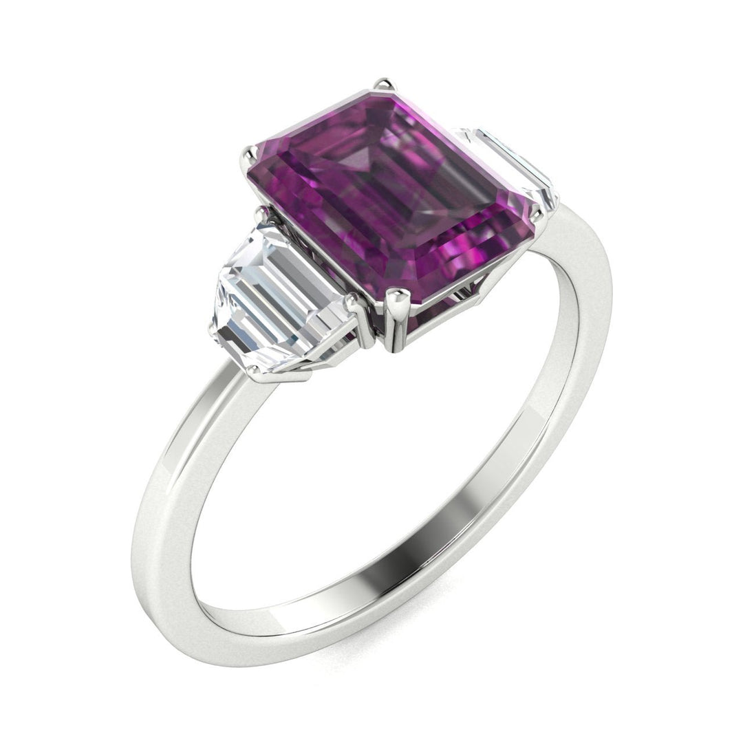 14KT Gold Natural Alexandrite and Diamond Ladies Ring (Alexandrite 0.90ct White Diamonds 0.20 cts)