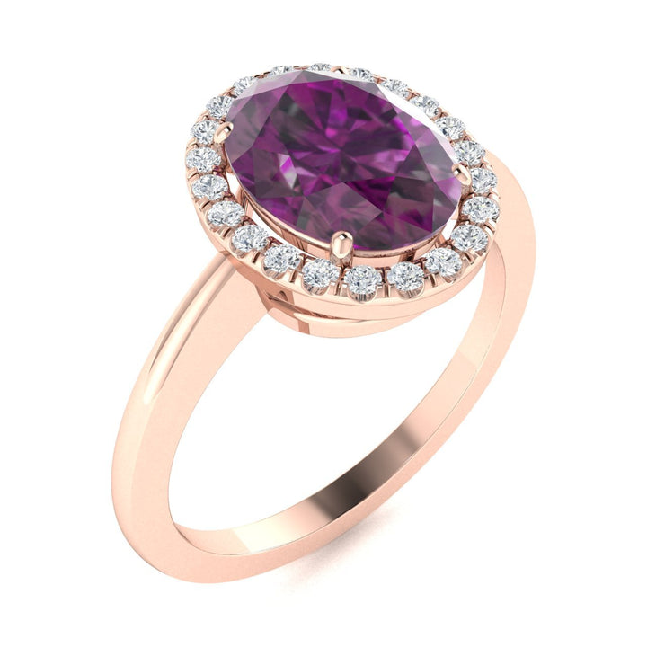 14KT Gold Natural color changing Alexandrite and Diamond Ladies Ring (Alexandrite 1.00ct White Diamonds 0.10cts)