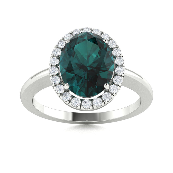 14KT Gold Natural color changing Alexandrite and Diamond Ladies Ring (Alexandrite 1.00ct White Diamonds 0.10cts)