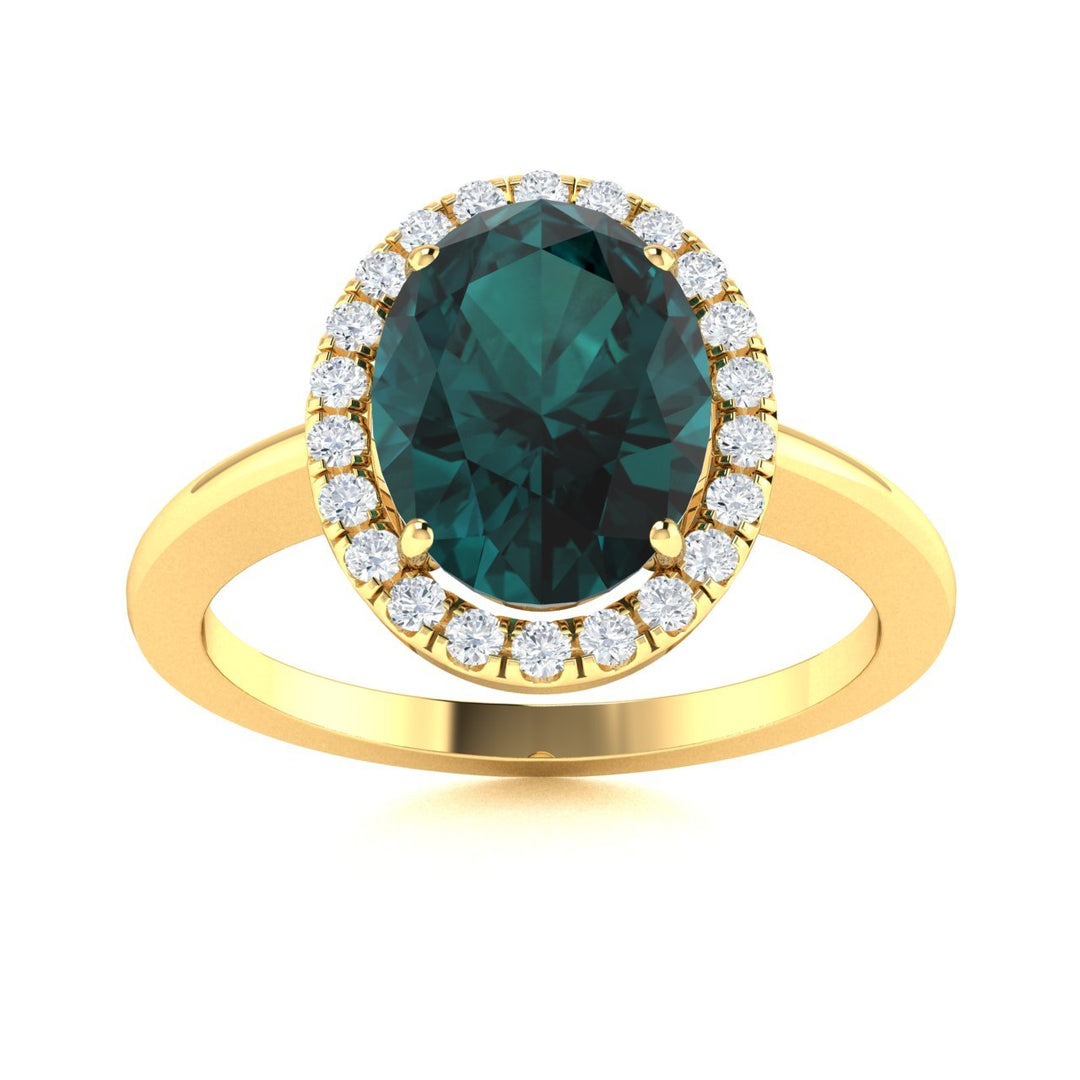 14KT Gold Natural color changing Alexandrite and Diamond Ladies Ring (Alexandrite 1.00ct White Diamonds 0.10cts)